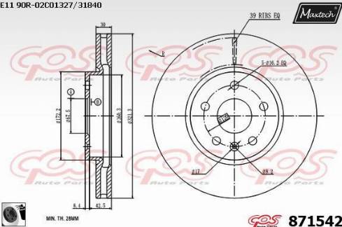 Maxtech 871542.0060 - Discofreno autozon.pro