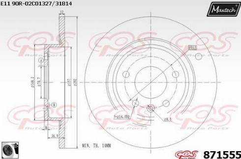 Maxtech 871555.0060 - Discofreno autozon.pro