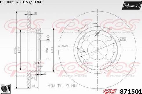 Maxtech 871501.0060 - Discofreno autozon.pro