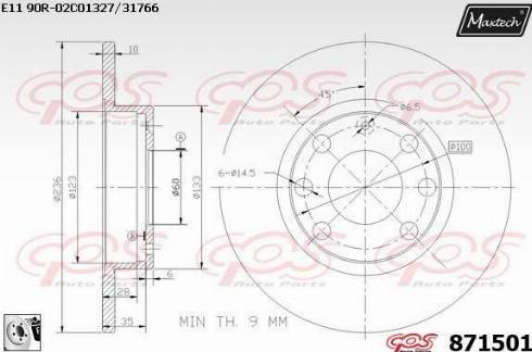 Maxtech 871501.0080 - Discofreno autozon.pro