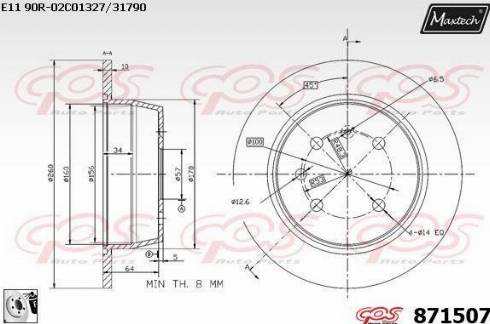 Maxtech 871507.0080 - Discofreno autozon.pro