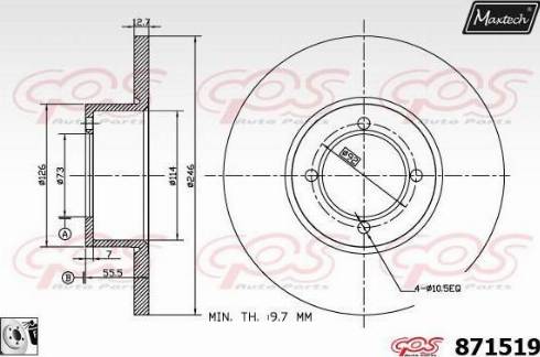 Maxtech 871519.0080 - Discofreno autozon.pro