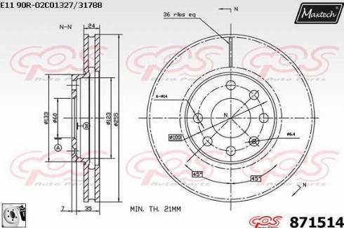 Maxtech 871514.0080 - Discofreno autozon.pro