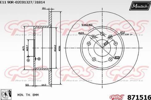 Maxtech 871516.0080 - Discofreno autozon.pro