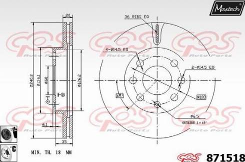 Maxtech 871518.6060 - Discofreno autozon.pro