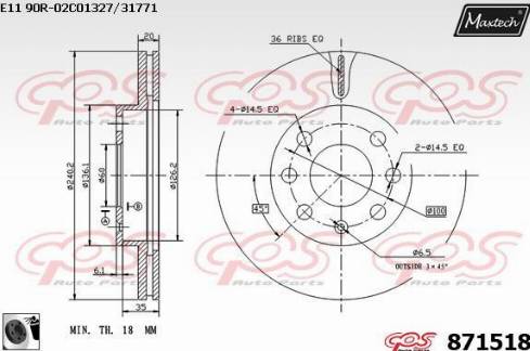 Maxtech 871518.0060 - Discofreno autozon.pro