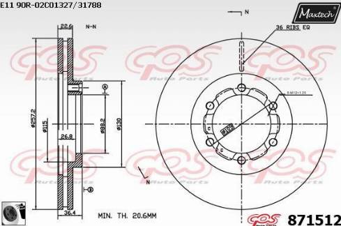 Maxtech 871512.0060 - Discofreno autozon.pro