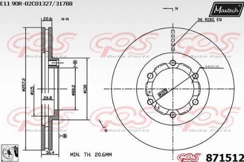 Maxtech 871512.0080 - Discofreno autozon.pro