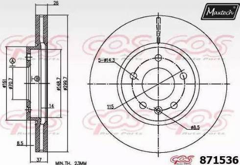 Maxtech 871536.0000 - Discofreno autozon.pro