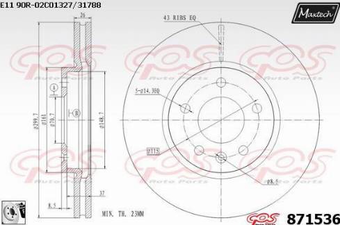 Maxtech 871536.0080 - Discofreno autozon.pro