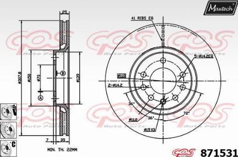 Maxtech 871531.6880 - Discofreno autozon.pro