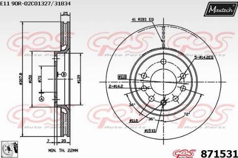 Maxtech 871531.0080 - Discofreno autozon.pro