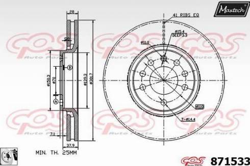 Maxtech 871533.0080 - Discofreno autozon.pro