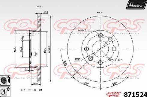 Maxtech 871524.6060 - Discofreno autozon.pro