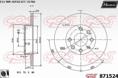 Maxtech 871524.0060 - Discofreno autozon.pro