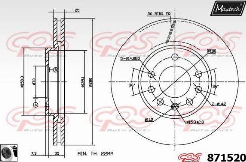 Maxtech 871520.0060 - Discofreno autozon.pro