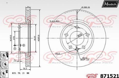 Maxtech 871521.6880 - Discofreno autozon.pro