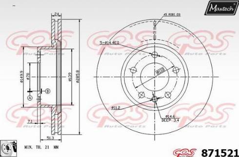 Maxtech 871521.0080 - Discofreno autozon.pro