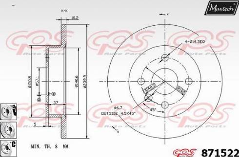 Maxtech 871522.6980 - Discofreno autozon.pro