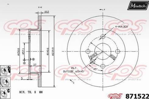 Maxtech 871522.6880 - Discofreno autozon.pro