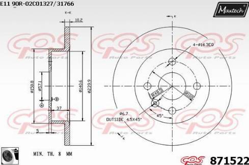 Maxtech 871522.0060 - Discofreno autozon.pro