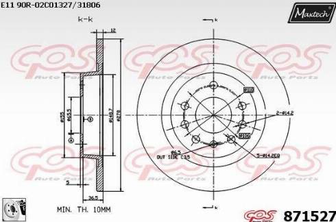 Maxtech 871527.0080 - Discofreno autozon.pro