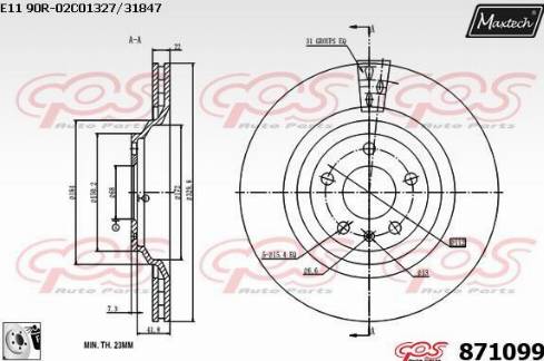 Maxtech 871099.0080 - Discofreno autozon.pro