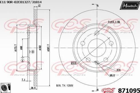 Maxtech 871095.0060 - Discofreno autozon.pro