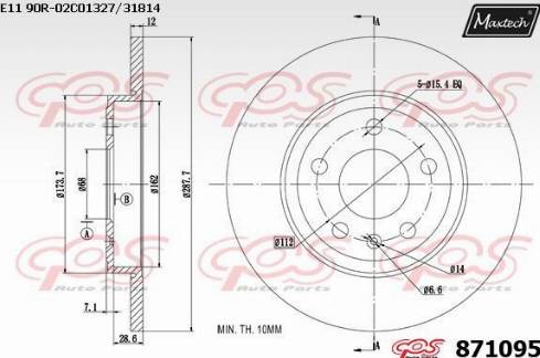 Maxtech 871095.0000 - Discofreno autozon.pro