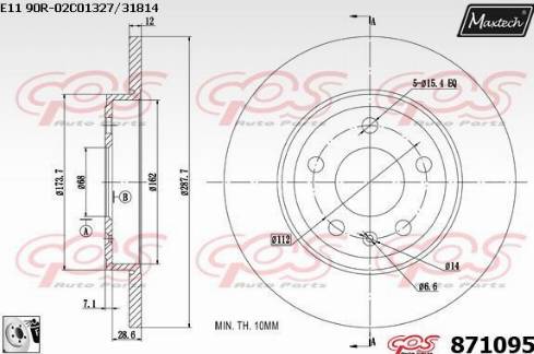 Maxtech 871095.0080 - Discofreno autozon.pro