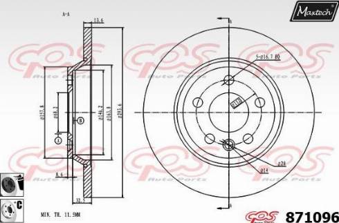 Maxtech 871096.6060 - Discofreno autozon.pro