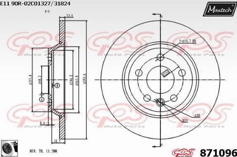 Maxtech 871096.0060 - Discofreno autozon.pro