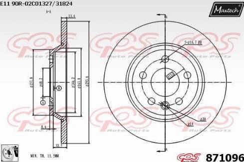 Maxtech 871096.0080 - Discofreno autozon.pro