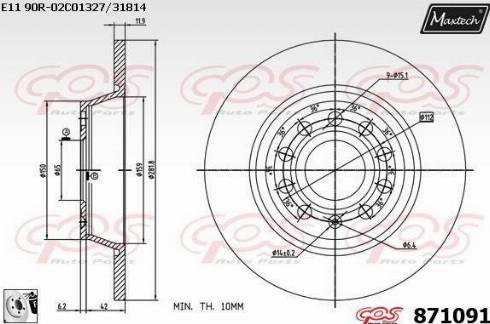 Maxtech 871091.0080 - Discofreno autozon.pro