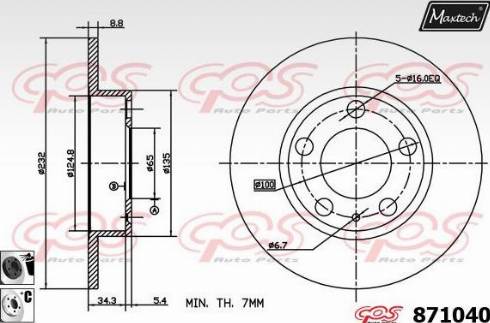 Maxtech 871040.6060 - Discofreno autozon.pro