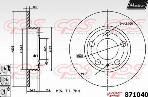 Maxtech 871040.6880 - Discofreno autozon.pro