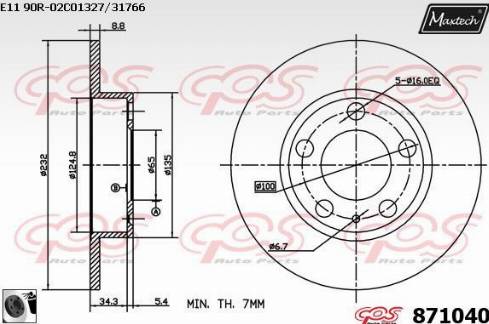 Maxtech 871040.0060 - Discofreno autozon.pro