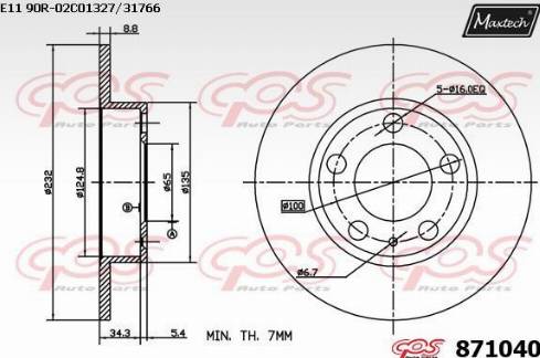 Maxtech 871040.0000 - Discofreno autozon.pro