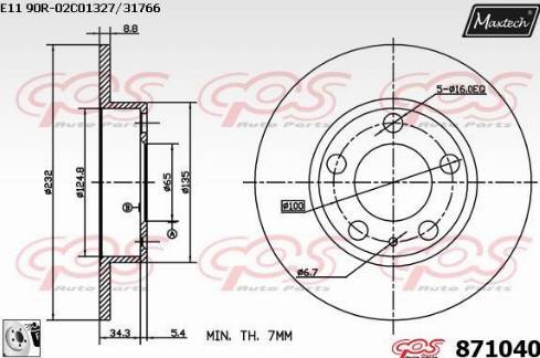 Maxtech 871040.0080 - Discofreno autozon.pro