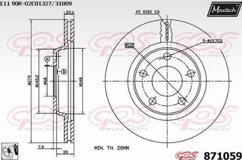 Maxtech 871059.0080 - Discofreno autozon.pro