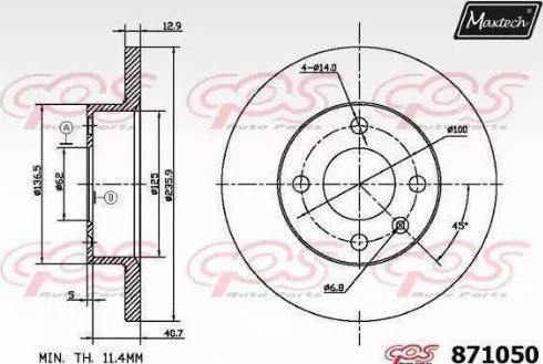 Maxtech 871050.0000 - Discofreno autozon.pro