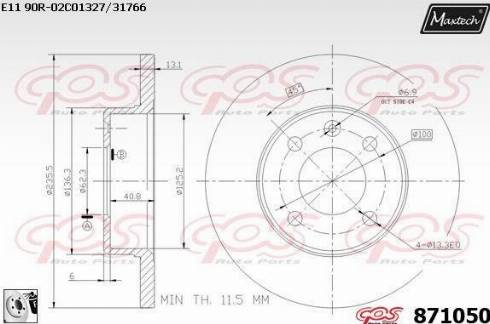 Maxtech 871050.0080 - Discofreno autozon.pro