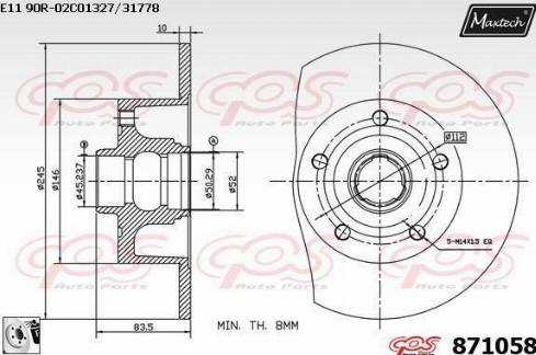 Maxtech 871058.0080 - Discofreno autozon.pro