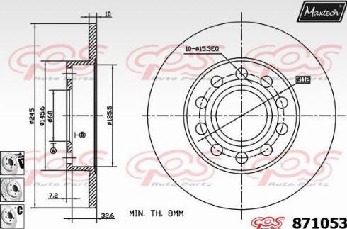 Maxtech 871053.6880 - Discofreno autozon.pro