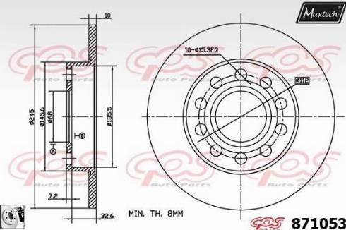 Maxtech 871053.0080 - Discofreno autozon.pro