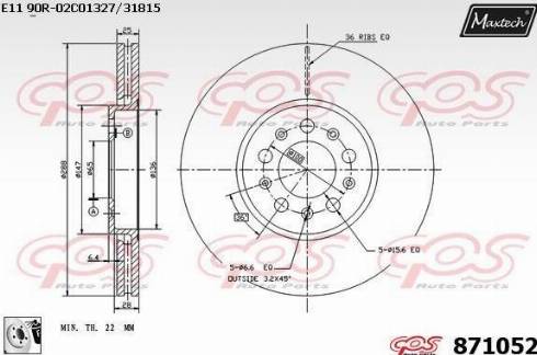 Maxtech 871052.0080 - Discofreno autozon.pro