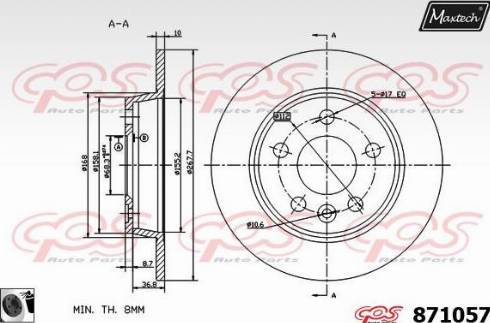 Maxtech 871057.0060 - Discofreno autozon.pro