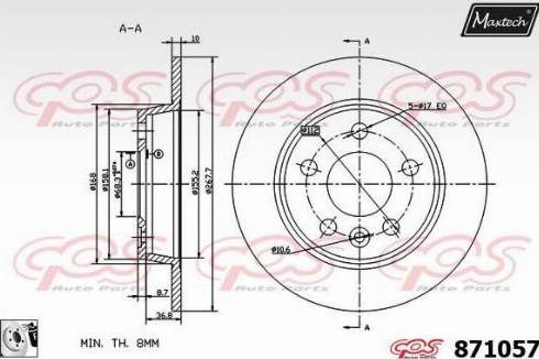 Maxtech 871057.0080 - Discofreno autozon.pro