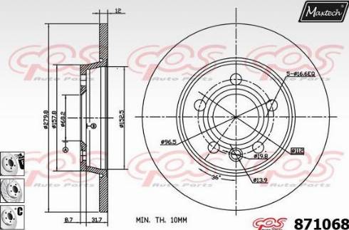 Maxtech 871068.6980 - Discofreno autozon.pro