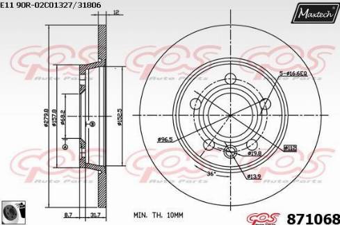 Maxtech 871068.0060 - Discofreno autozon.pro